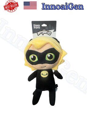 ZippyPaws Miraculous Cat Noir Cheeky Chumz Plush Figurine Collectible NWT Yellow